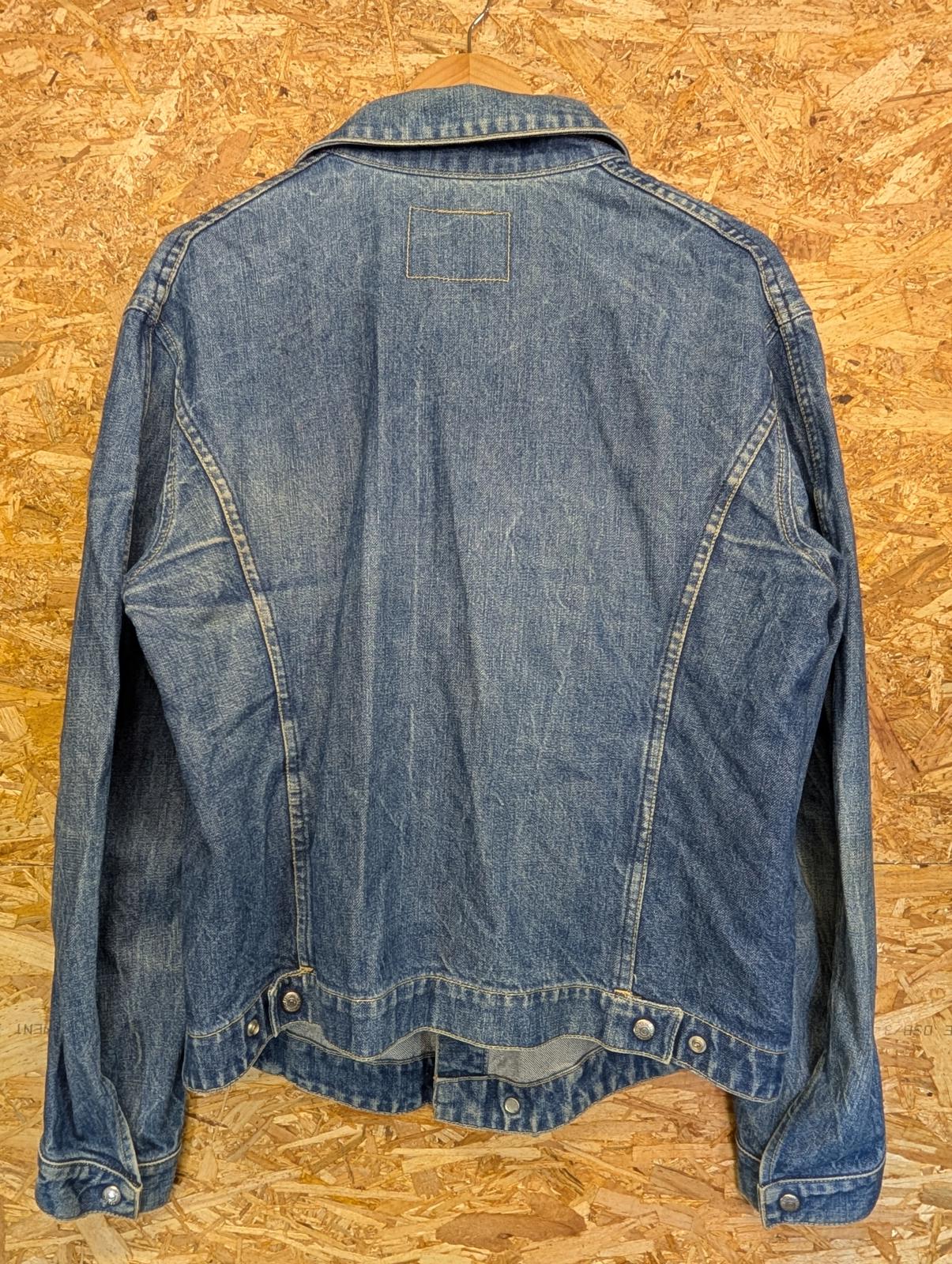 Vintage Levis Engineered Denim Jacket Large Men Y2K Twisted Blue Distressed Jean