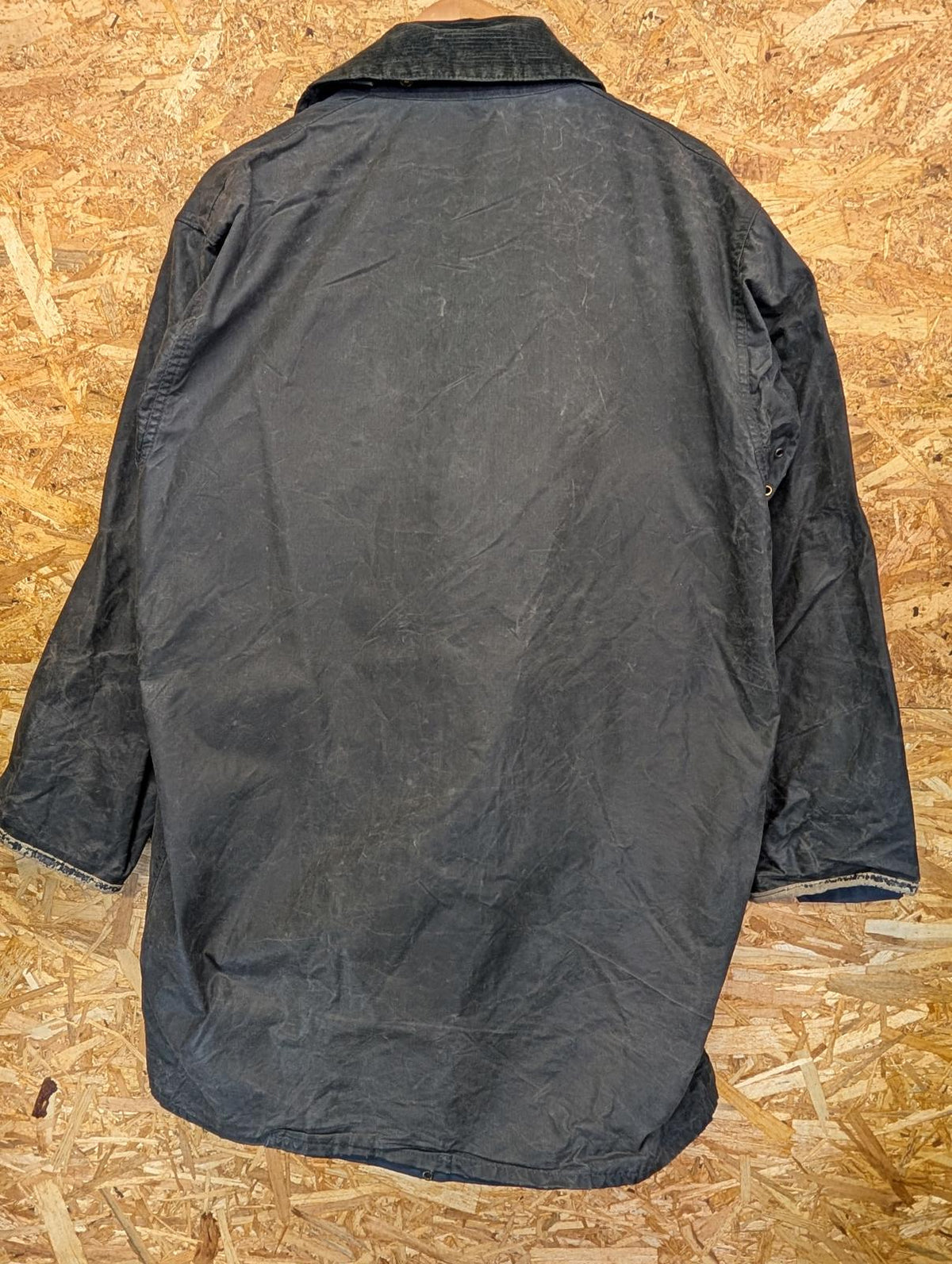 Vintage Barbour Border Wax Jacket C40 Medium Men A205 Navy Blue 80s England Made