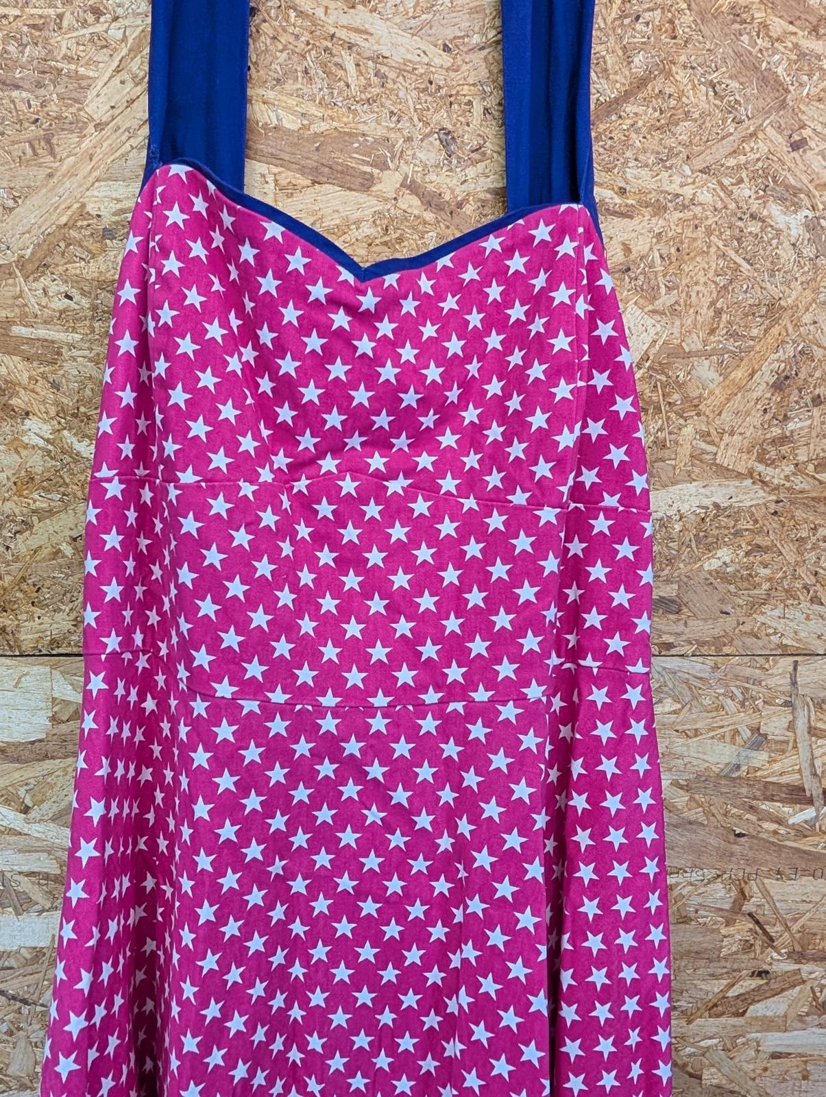 Lindy Bop Halterneck Dress Size 16 Women Pink Stars 50s Style Short Mid Length