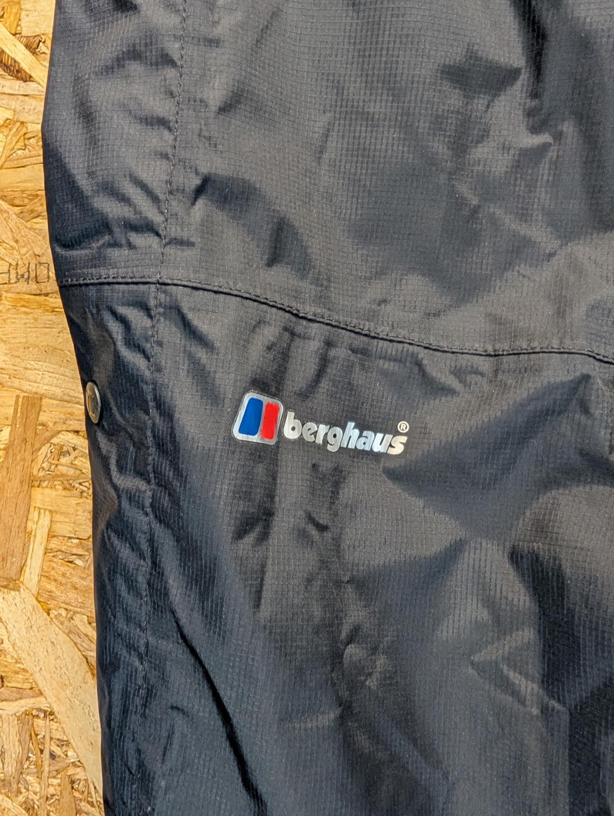 Berghaus Waterproof Trousers Size 14 Women Elastic Waist Black Snap Popper Sides