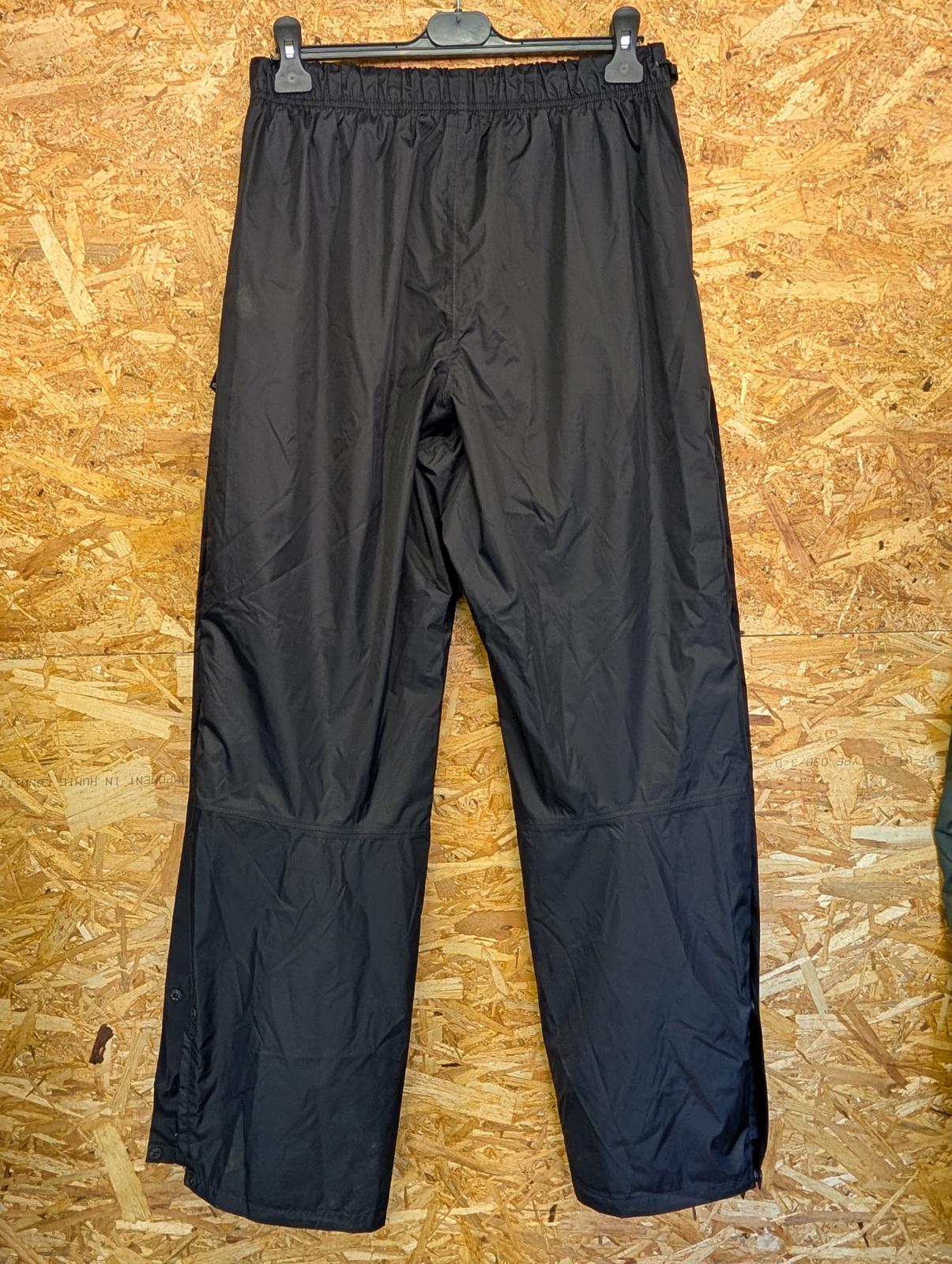 Berghaus Waterproof Trousers Size 14 Women Elastic Waist Black Snap Popper Sides