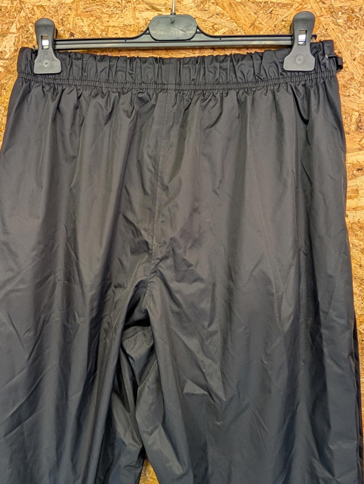 Berghaus Waterproof Trousers Size 14 Women Elastic Waist Black Snap Popper Sides