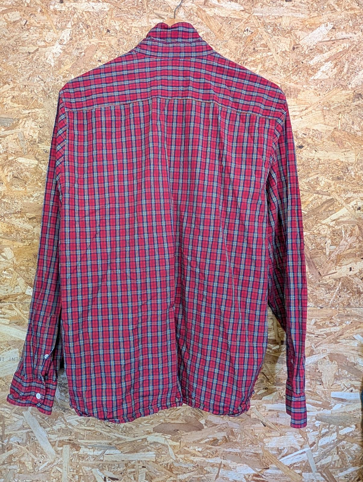 Vintage Levis Supima Cotton Shirt XL Men L/S Red Blue Check Button Collar Pocket