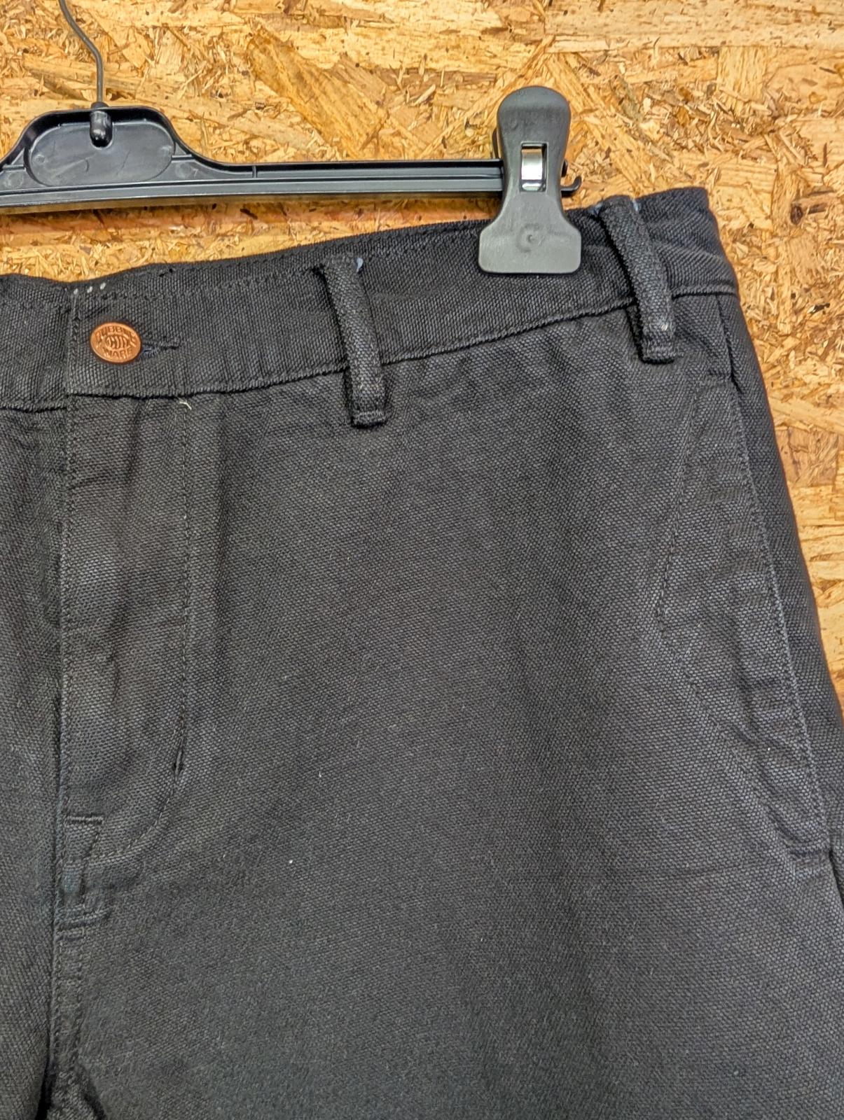 Dubbleware Long Shorts W32 Black Heavy Duty Denim Cargo Canvas 1/4 Cinch Buckle