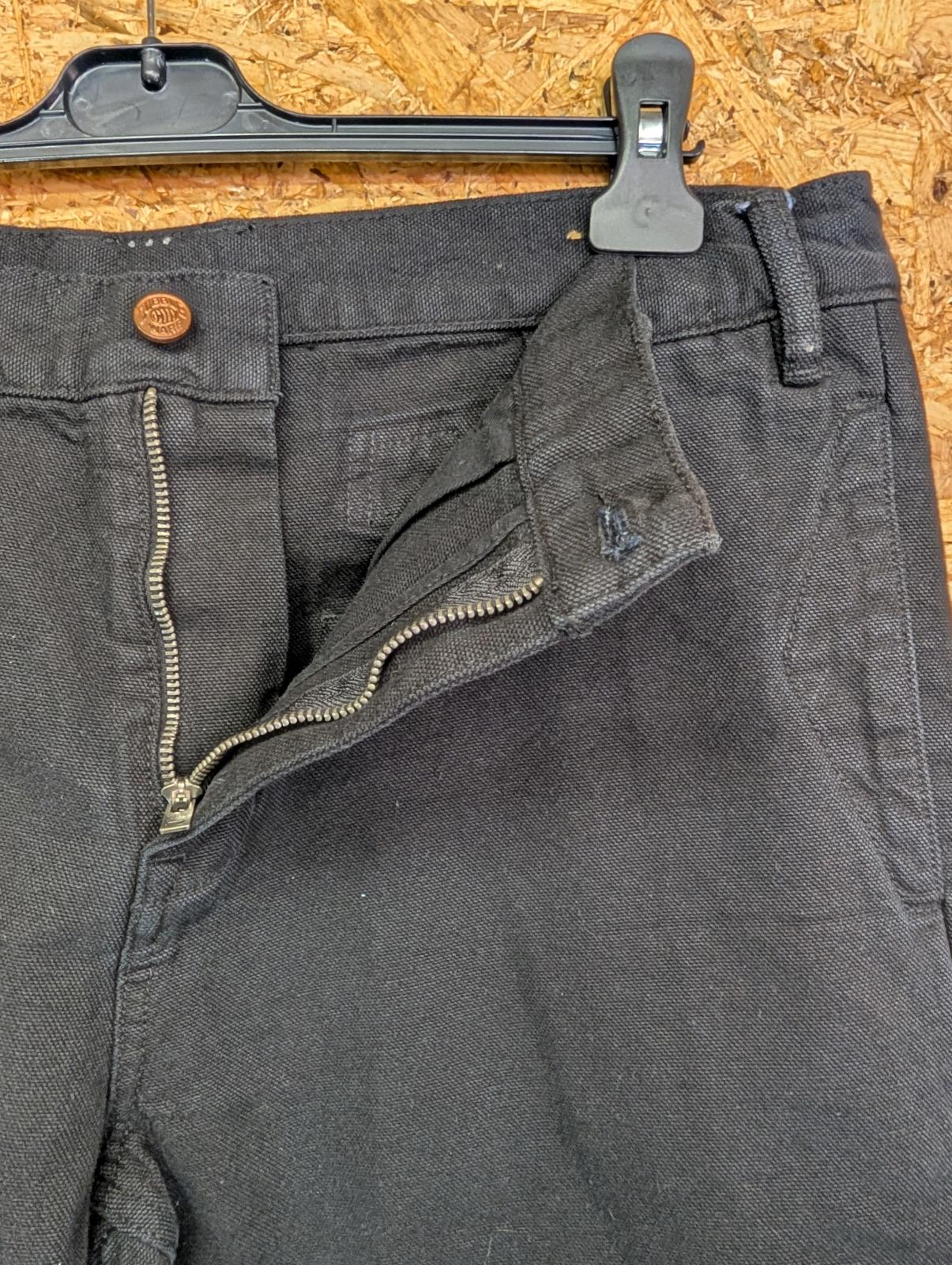 Dubbleware Long Shorts W32 Black Heavy Duty Denim Cargo Canvas 1/4 Cinch Buckle