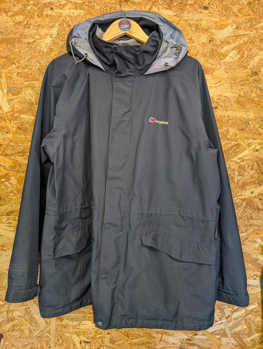 Berghaus Gore-Tex Jacket Womens 18 Waterproof Navy Blue Anorak Raincoat Hooded