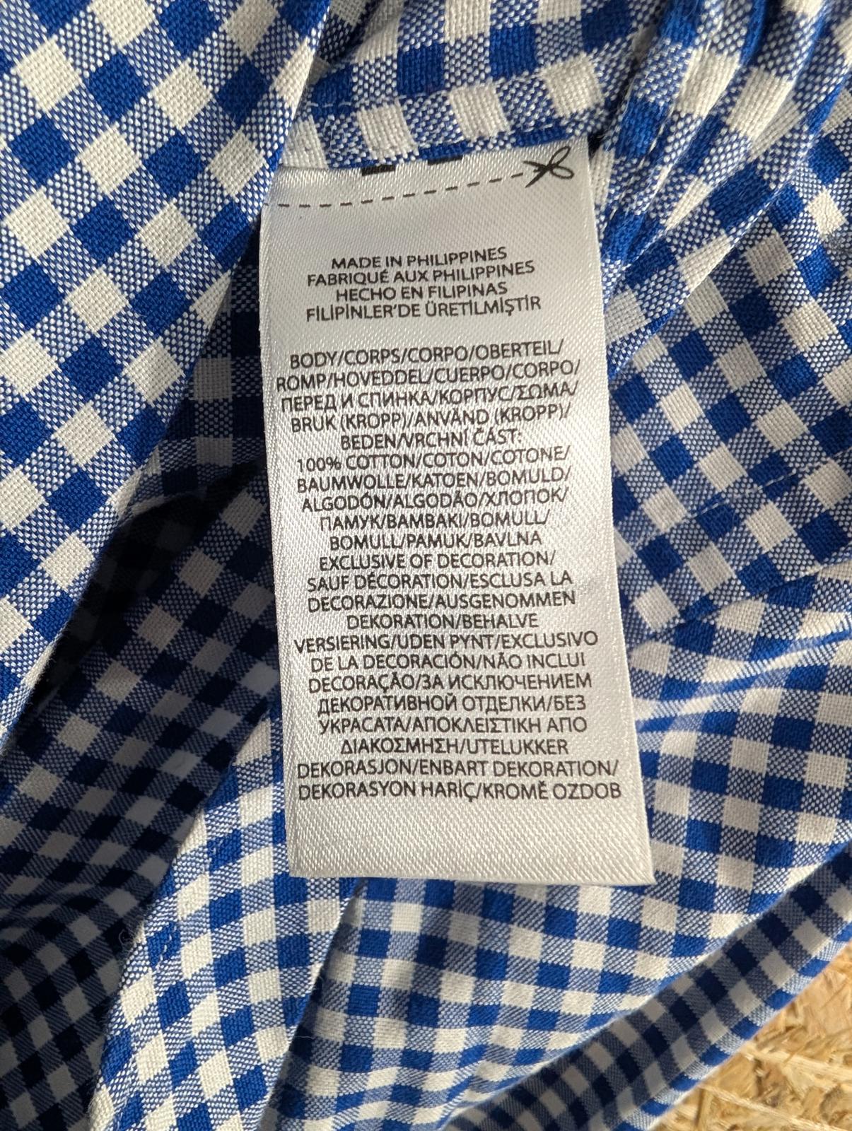 Ralph Lauren Shirt XS Men Blue White Gingham Check L/S Button Collar Polo Slim