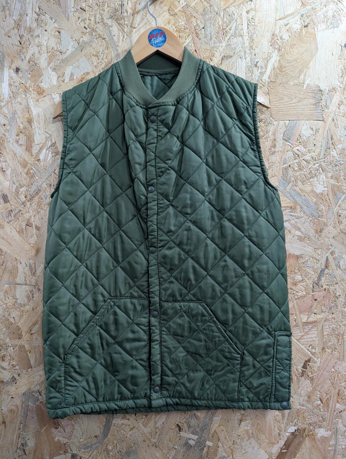 Vintage Belstaff Padded Gilet Small Men Khaki Green Made England 80s Country