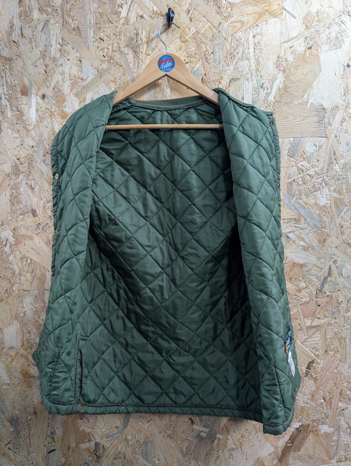 Vintage Belstaff Padded Gilet Small Men Khaki Green Made England 80s Country