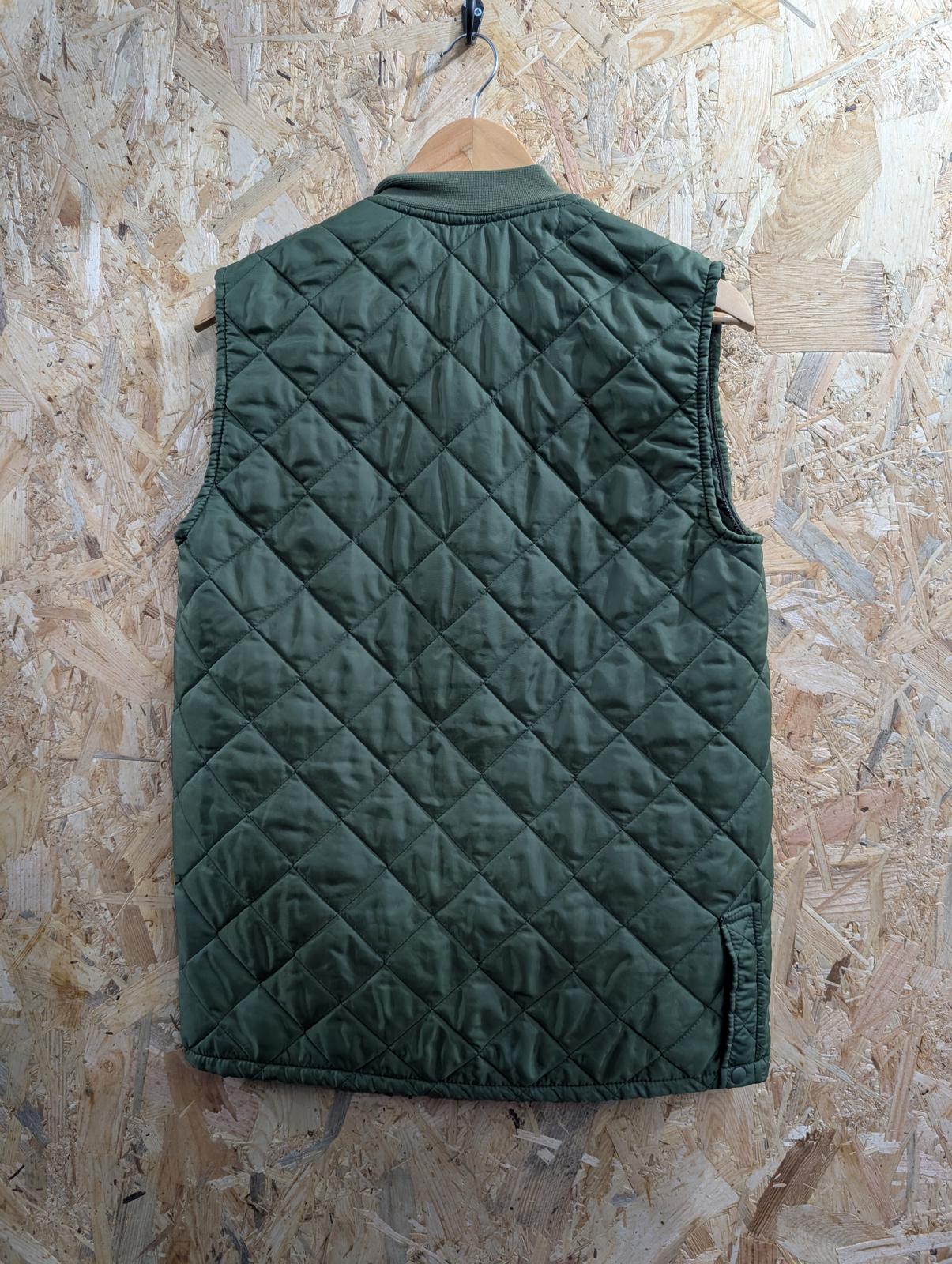 Vintage Belstaff Padded Gilet Small Men Khaki Green Made England 80s Country