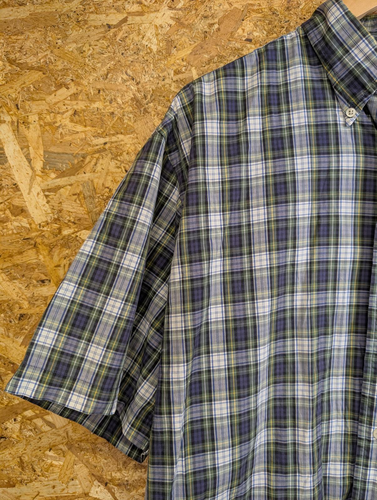 Ralph Lauren Bartlett Shirt Large Purple Green Check Shirt Sleeve Cotton Vintage