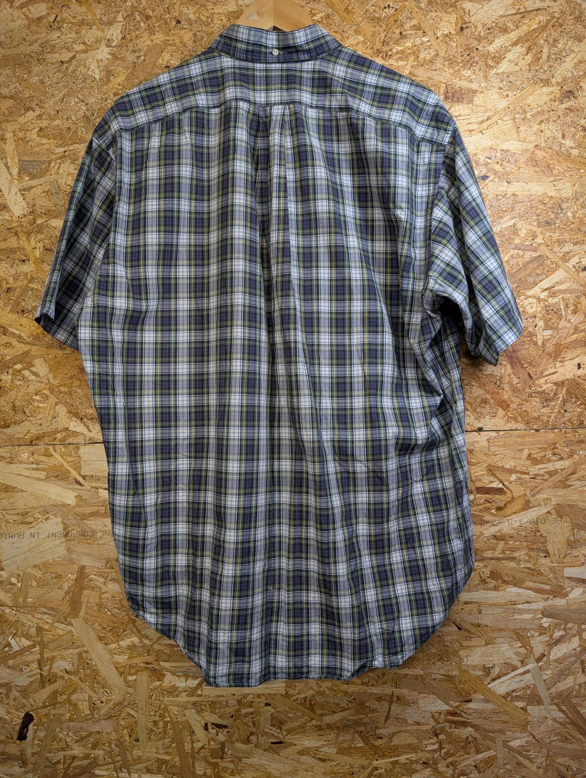 Ralph Lauren Bartlett Shirt Large Purple Green Check Shirt Sleeve Cotton Vintage