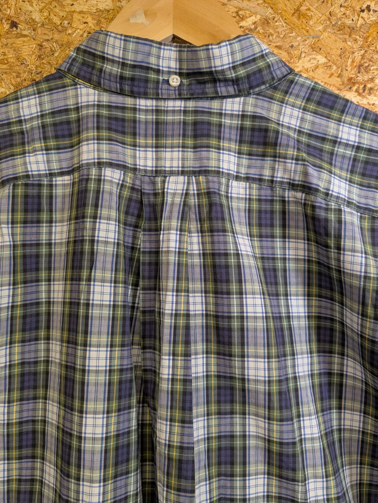 Ralph Lauren Bartlett Shirt Large Purple Green Check Shirt Sleeve Cotton Vintage