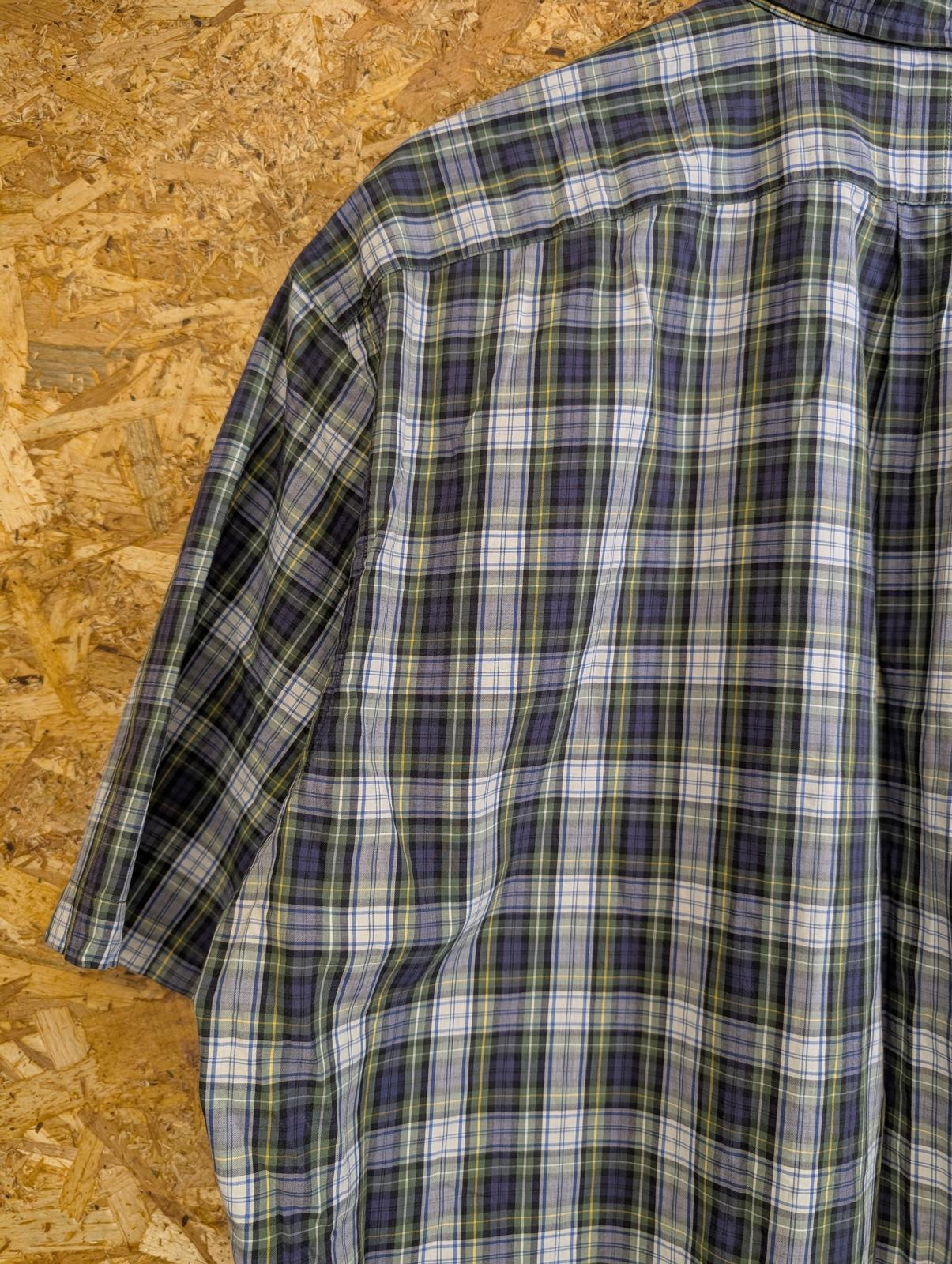 Ralph Lauren Bartlett Shirt Large Purple Green Check Shirt Sleeve Cotton Vintage