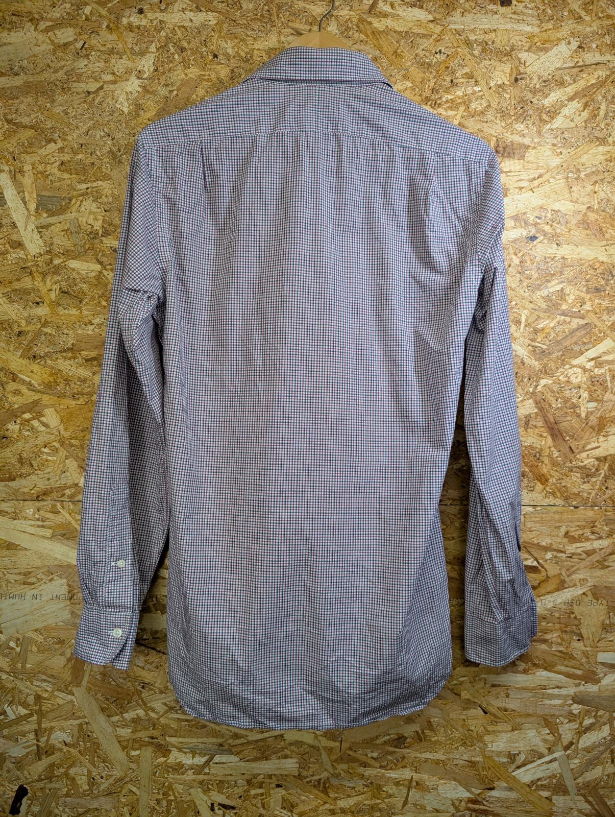 Ralph Lauren Shirt Small Men 14.5" Collar Purple White Check L/S Button Polo