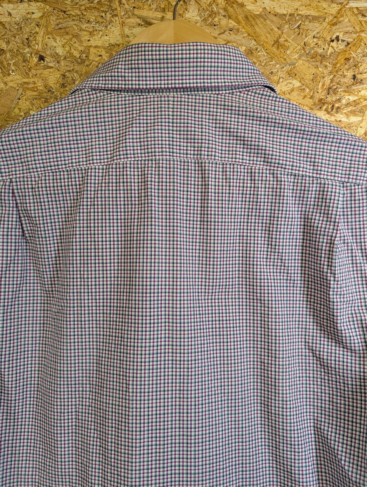 Ralph Lauren Shirt Small Men 14.5" Collar Purple White Check L/S Button Polo