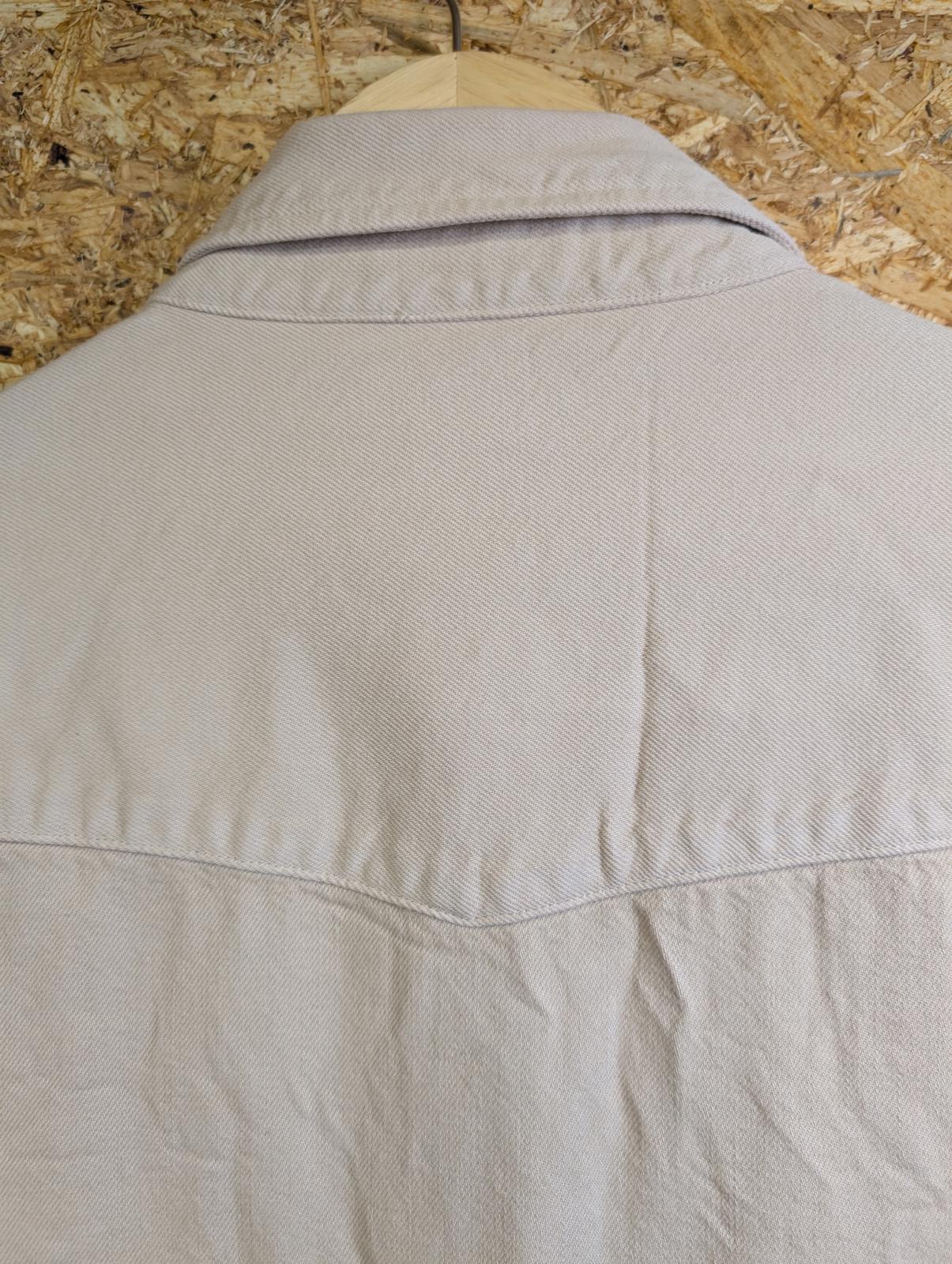 Calvin Klein Denim Over-Shirt XL Men Cream Yellow Jacket Pockets Snap Buttons