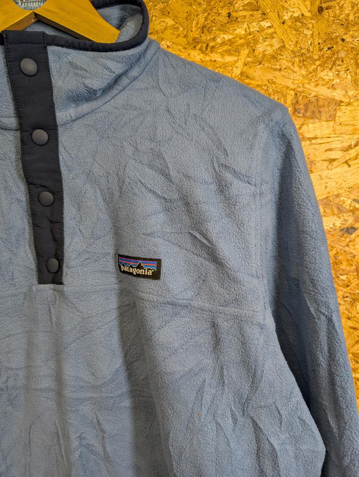Patagonia Micro D Snap-T Fleece Pullover Large Men Synchilla 1/4 Button Blue