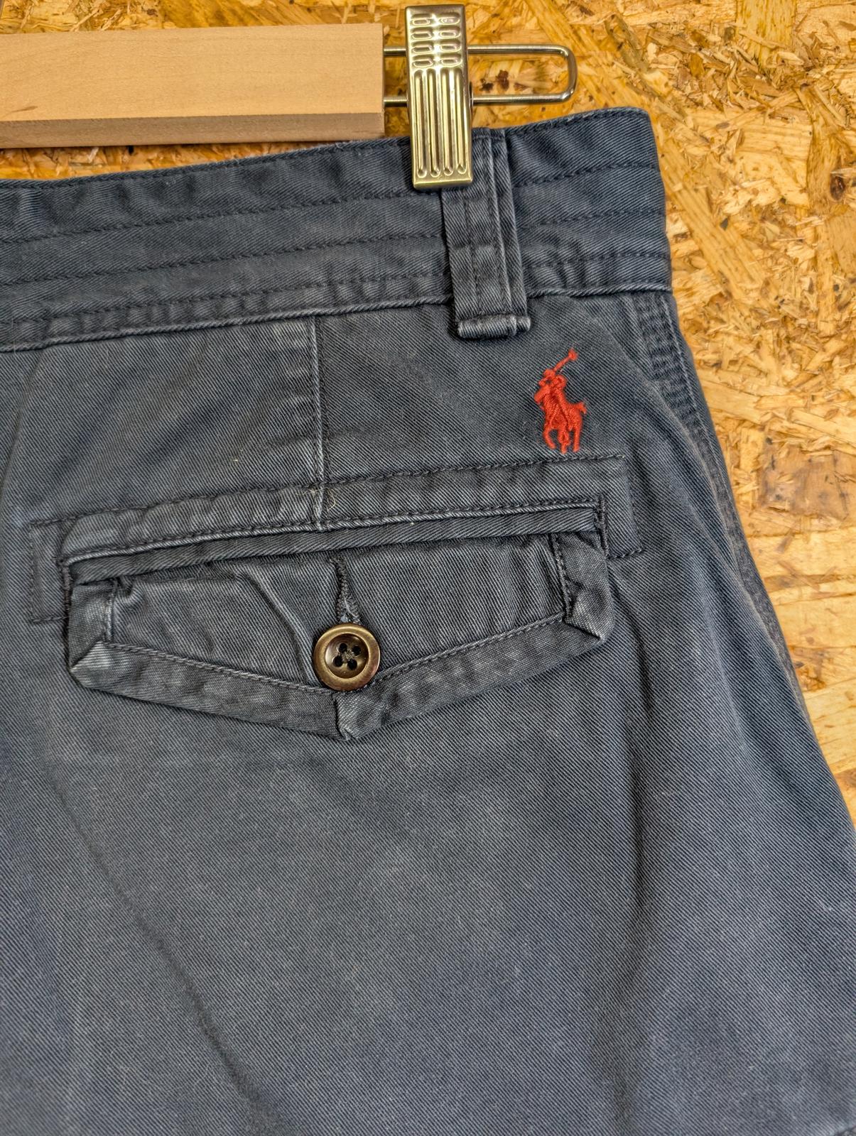 Ralph Lauren Cargo Shorts W32 Men Navy Blue Utility Pockets Canvas Polo Zip Fly