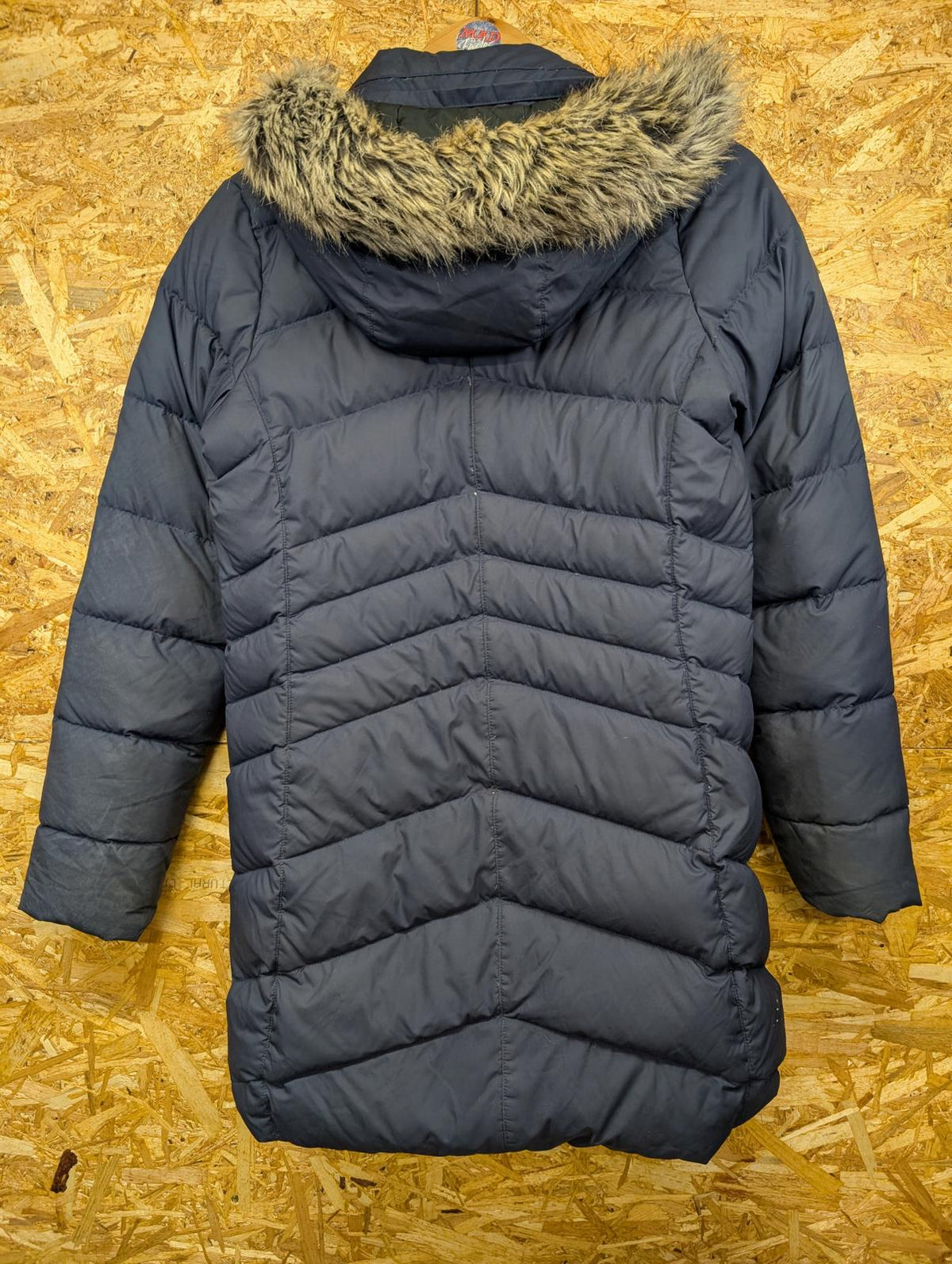 Marmot Long Fleece Lined Puffer Coat XS Women Navy Blue Feather 700 Fill Down