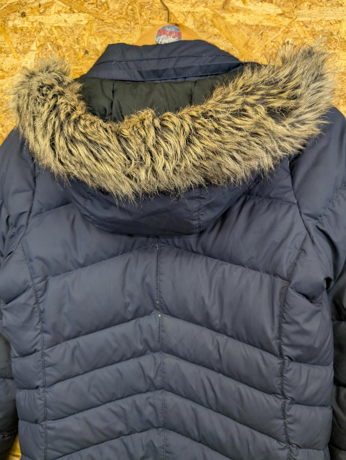 Marmot Long Fleece Lined Puffer Coat XS Women Navy Blue Feather 700 Fill Down
