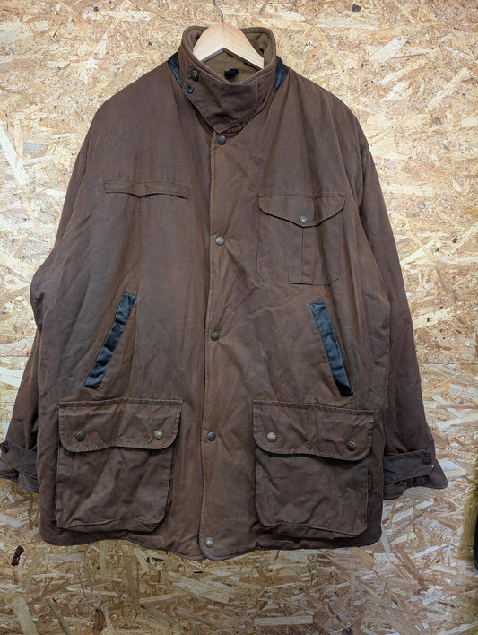 Driza-Bone Brown Wax Jacket XXL Padded Men Made in England Leather Collar