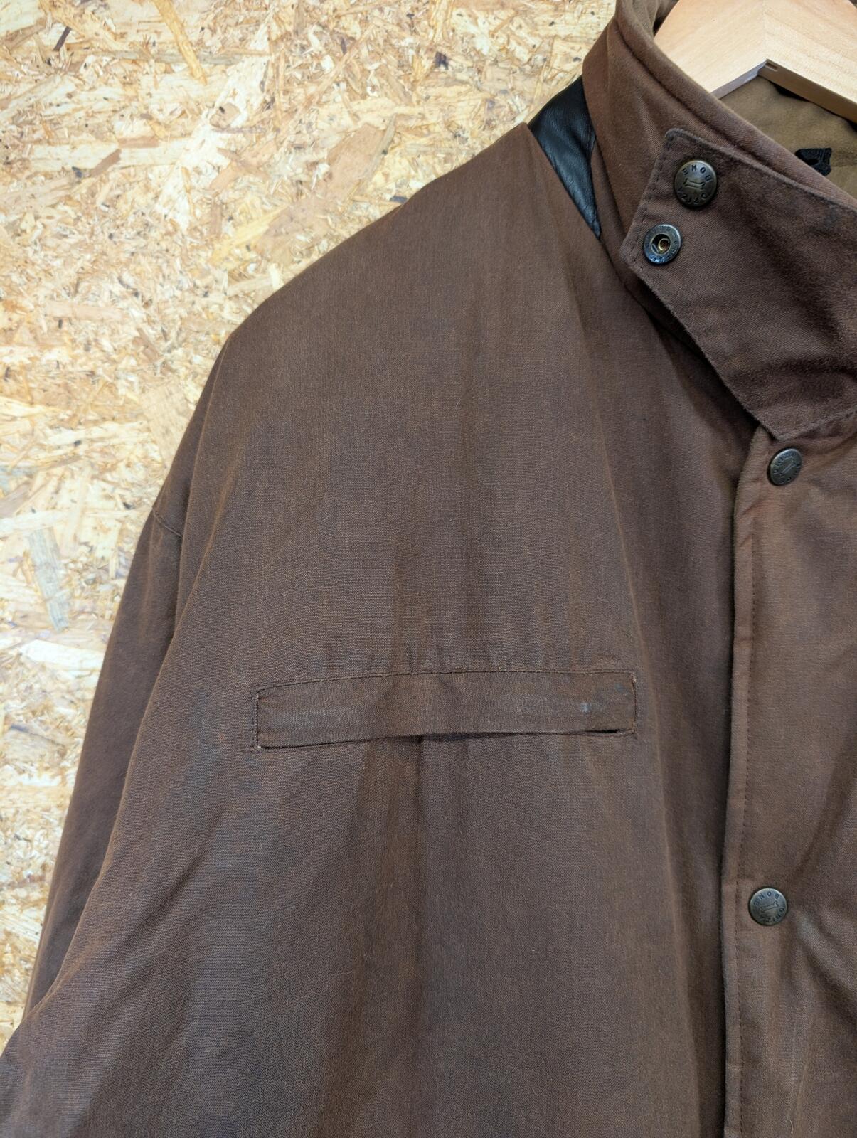 Driza-Bone Brown Wax Jacket XXL Padded Men Made in England Leather Collar