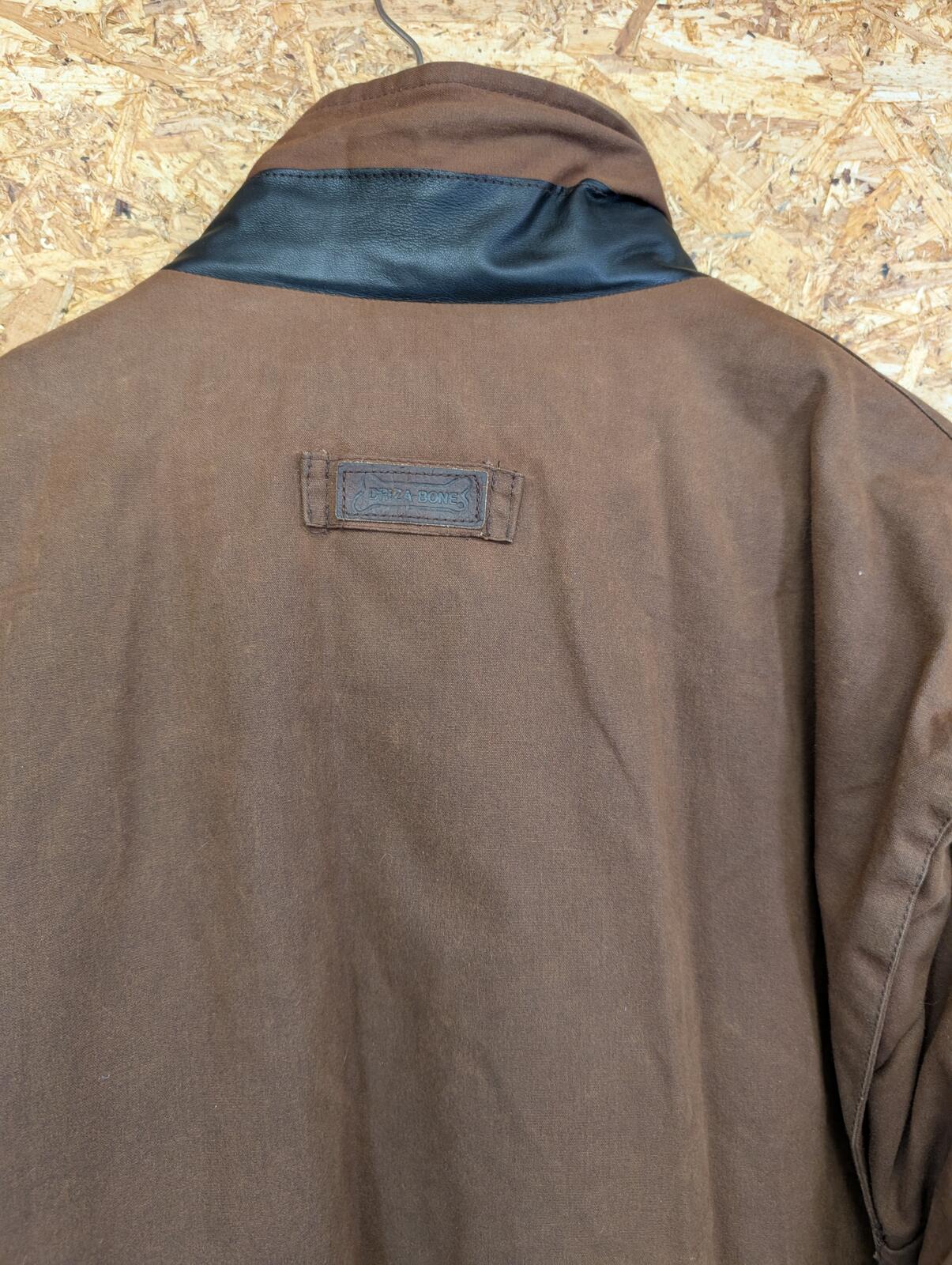 Driza-Bone Brown Wax Jacket XXL Padded Men Made in England Leather Collar