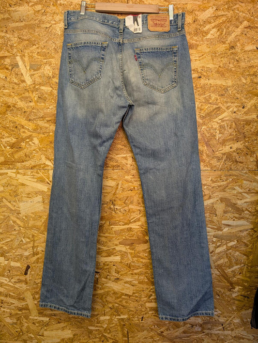 Levis 752 Regular Blue Jeans W34 L34 Men Red Tab Straight Leg Denim Zip Stone