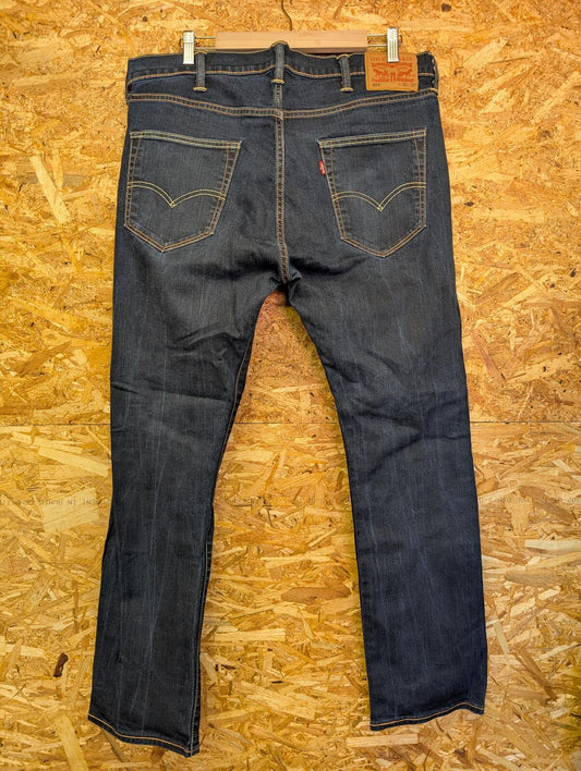 Levis 501 Jeans W38 L32 Men Navy Blue Stretch Denim Straight Leg Classic Button