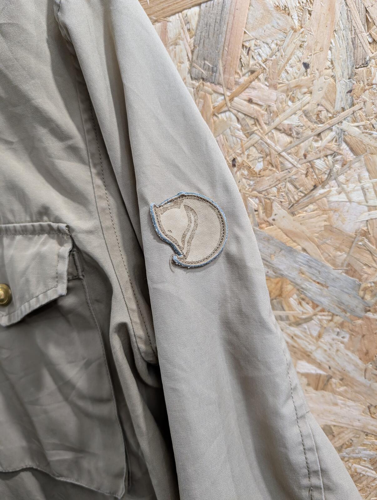 Vintage Fjallraven Canvas Utility Jacket Large Men Beige Tan 80s Toggle Hooded