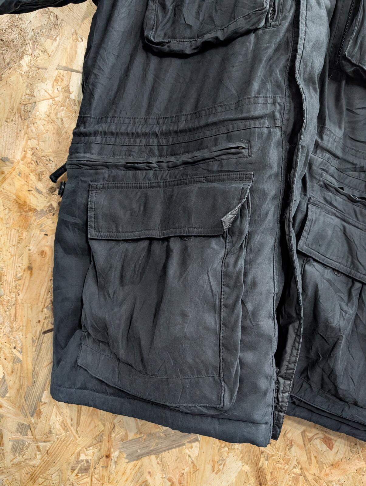 Schott NYC Parka Jacket Large Black Utility Zip Pockets USA 90s Insulated Hood