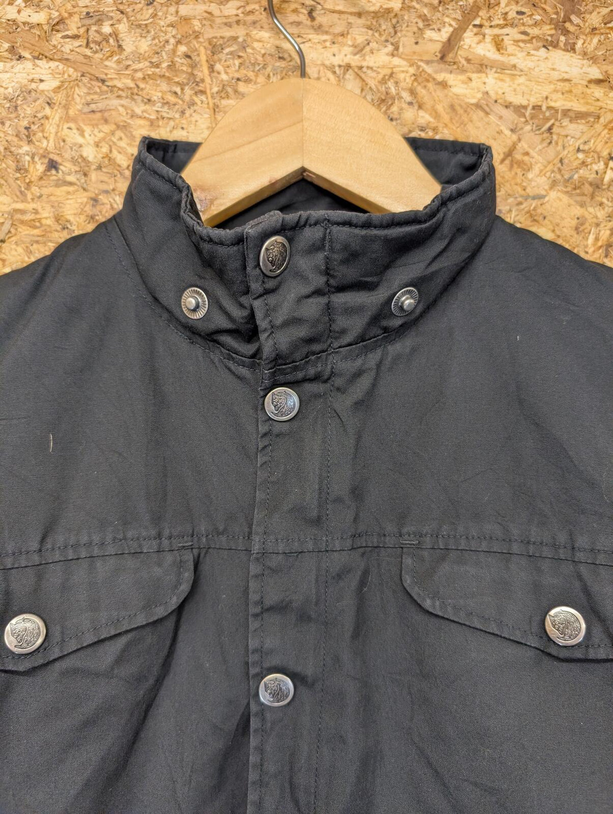 Fjallraven G1000 Black Jacket Age 9-10 Size 140cm Kid Fleece Lined Canvas Sherpa
