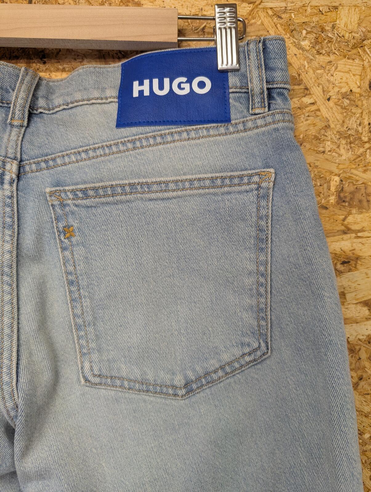 Hugo Boss Brody Jeans W29 L32 Tapered Fit Light Blue Denim Straight Button Fly