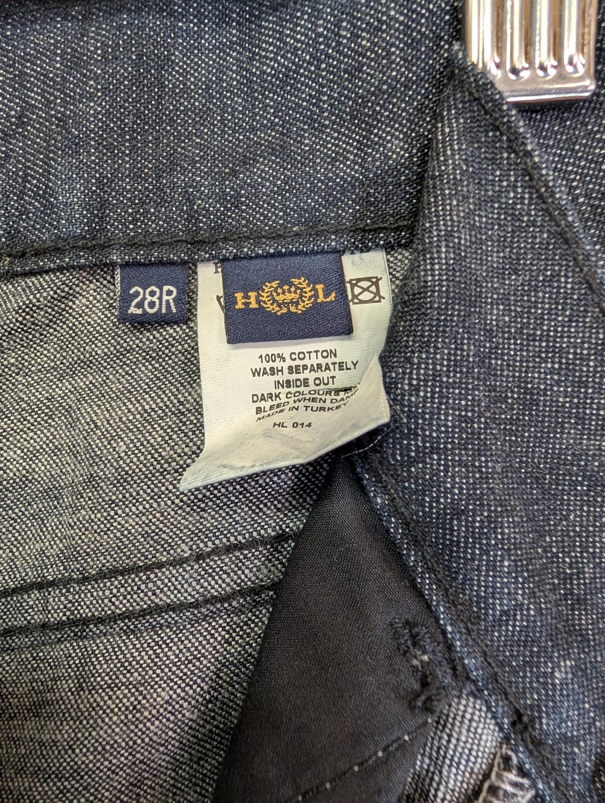 Henri Lloyd Jeans W28 L30 Men Straight Leg Navy Blue Rigid Denim Vintage Button
