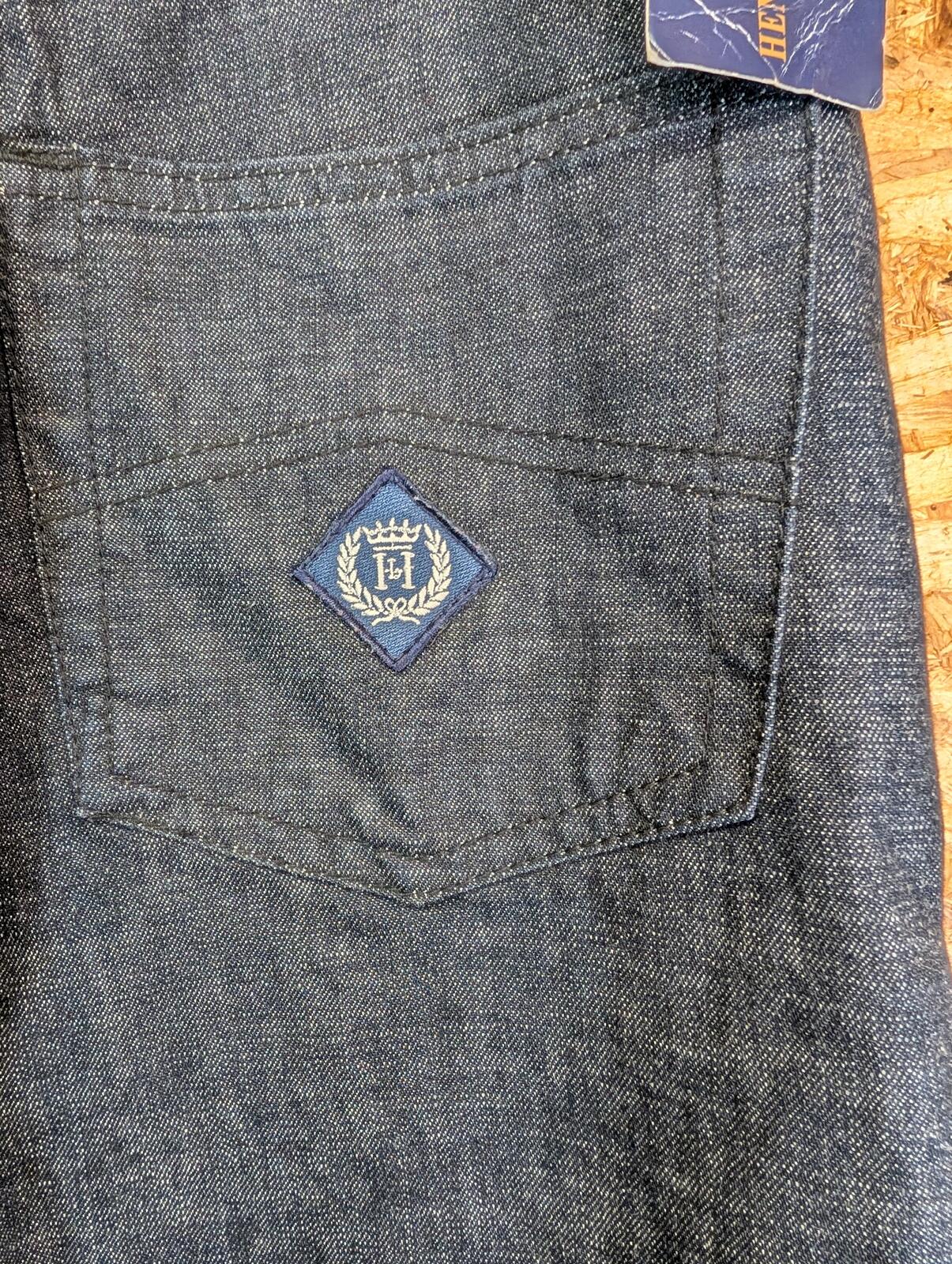 Henri Lloyd Jeans W28 L30 Men Straight Leg Navy Blue Rigid Denim Vintage Button