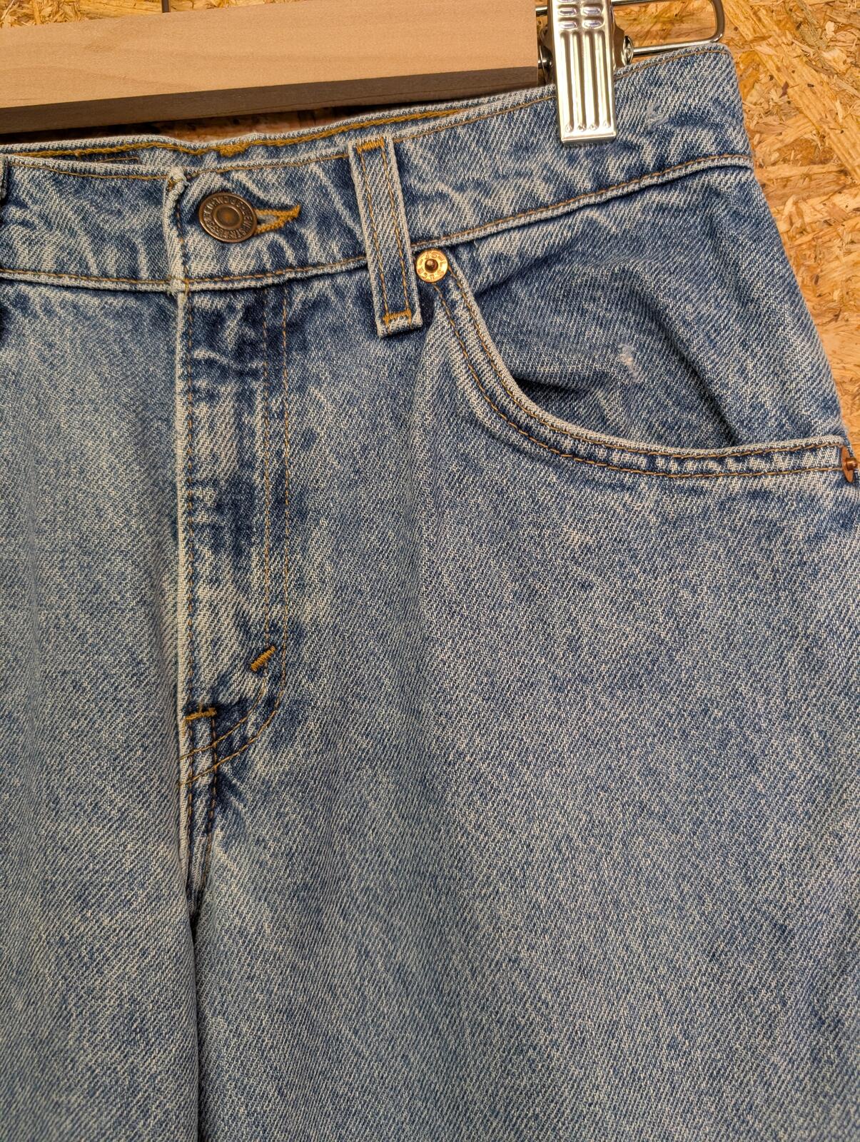 Vintage Levis 950 Jeans W26 L30 High Waist Women Orange 90s Blue Relaxed Tapered