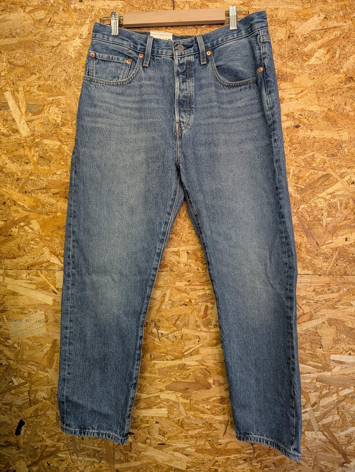 Levis 501 Original Cropped Jeans Size 8 W30 L26 Women Light Blue Button Fly