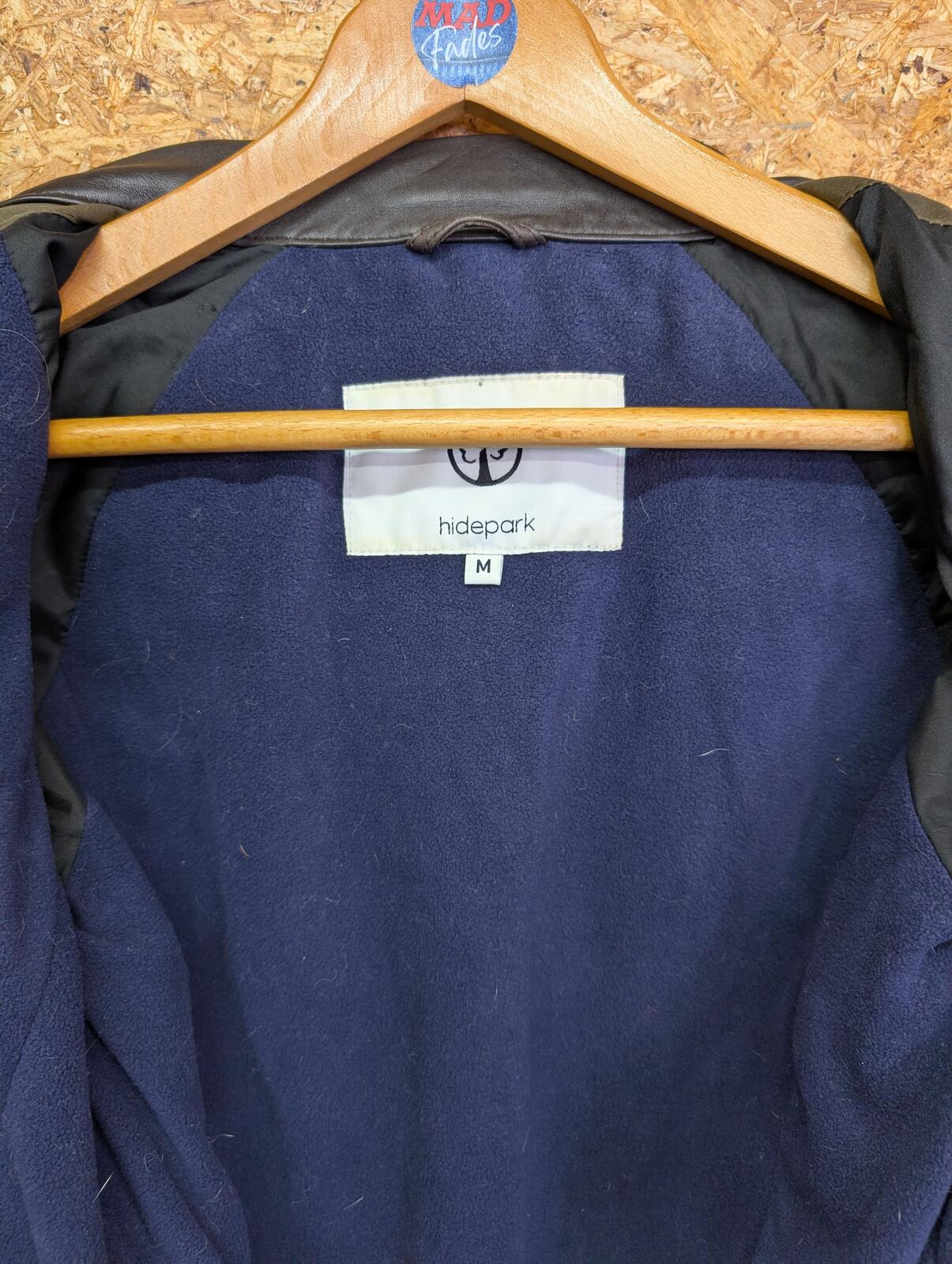 Hidepark Wax Jacket UK Size Medium Women Khaki Fleece Lined Leather Millerain