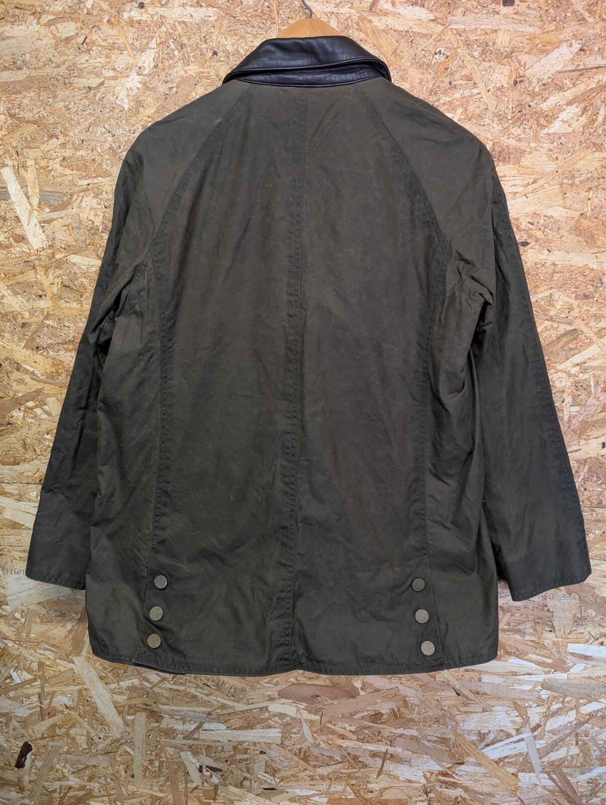 Hidepark Wax Jacket UK Size Medium Women Khaki Fleece Lined Leather Millerain