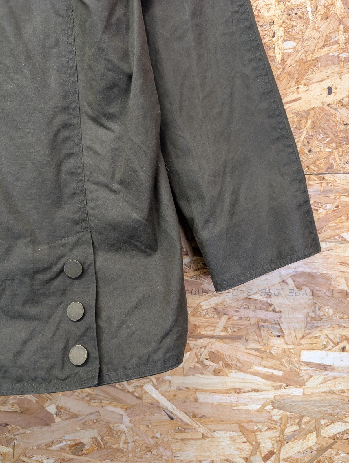 Hidepark Wax Jacket UK Size Medium Women Khaki Fleece Lined Leather Millerain