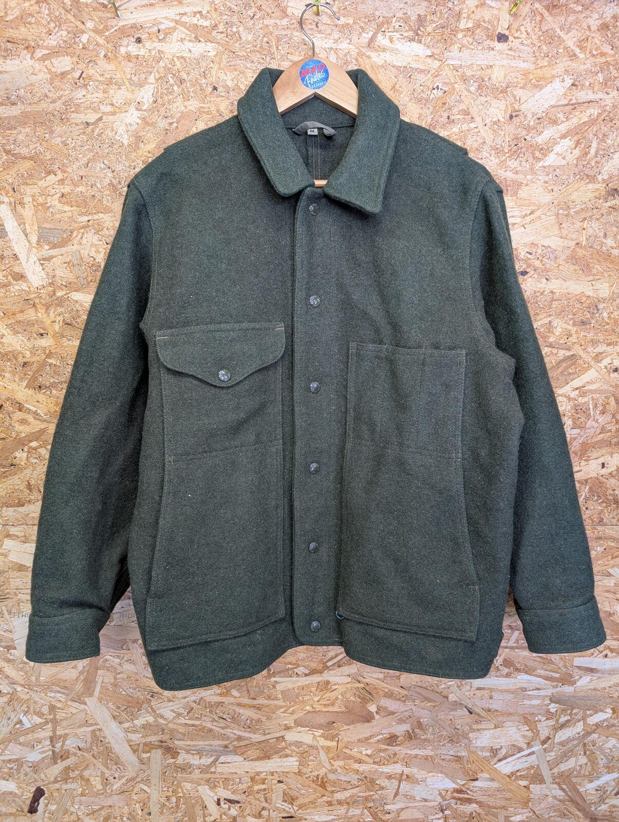 Filson Mackinaw Wool Work Jacket Medium Men USA Made Green Wool Work Style 82