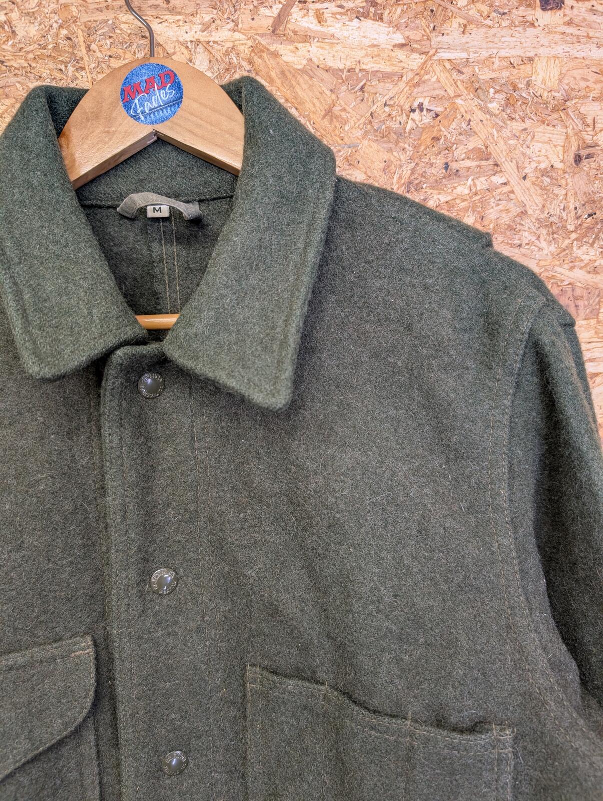 Filson Mackinaw Wool Work Jacket Medium Men USA Made Green Wool Work Style 82