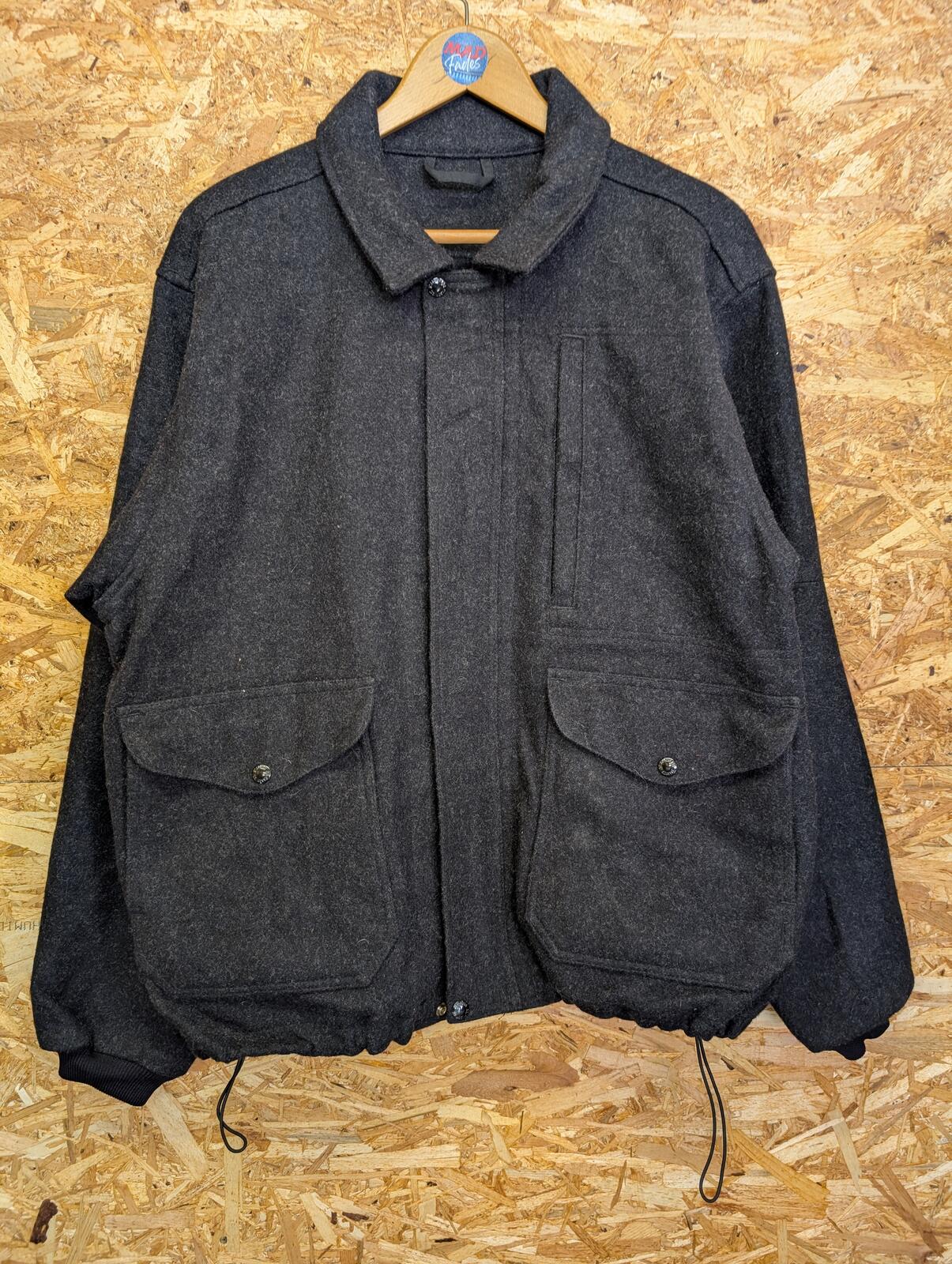 Filson Wool Ranger Bomber Jacket XL Men Style 193 Mackinaw Charcoal Grey USA Zip