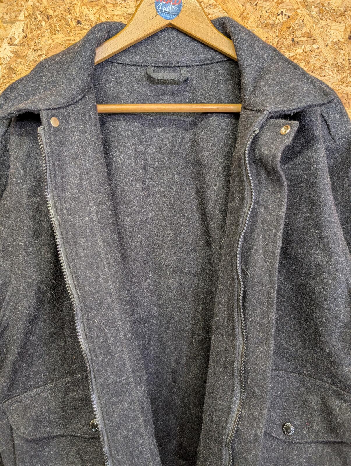 Filson Wool Ranger Bomber Jacket XL Men Style 193 Mackinaw Charcoal Grey USA Zip