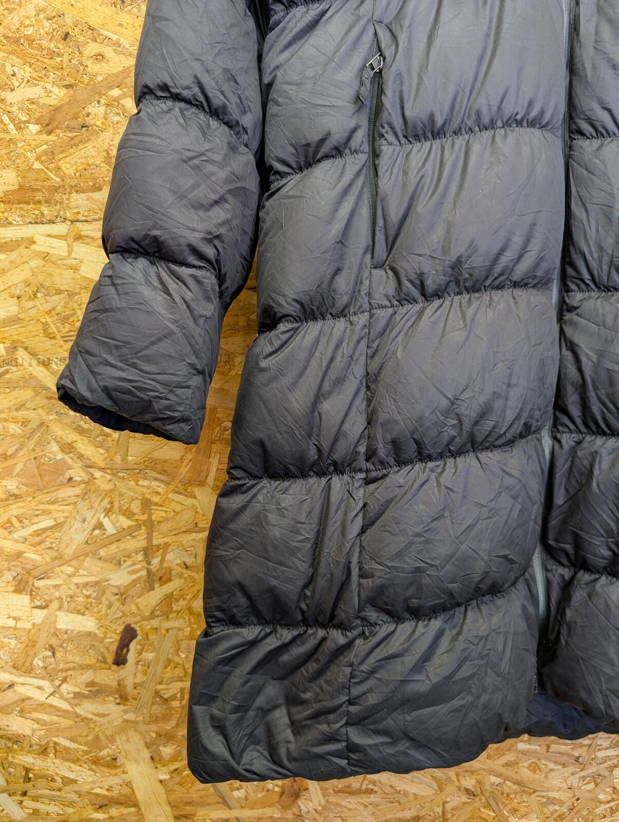 Patagonia Downtown Parka Puffer Coat Women Large Hooded Black Duck Down Feather