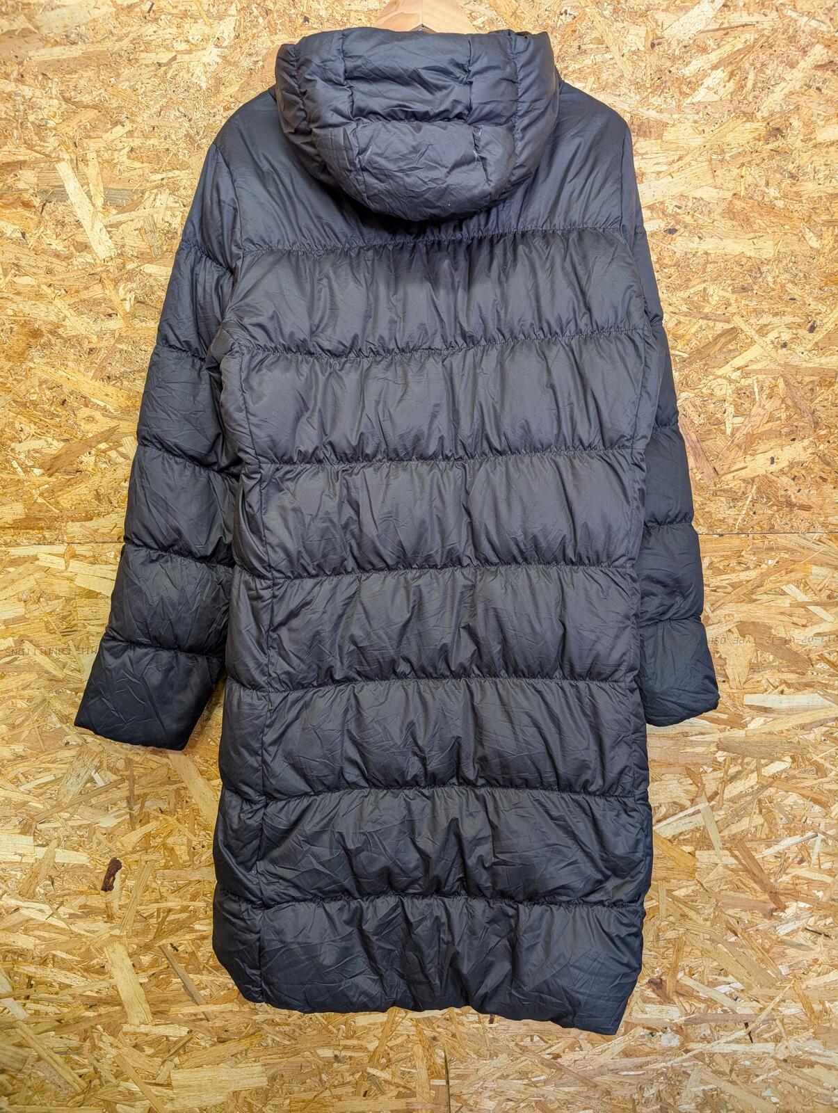 Patagonia Downtown Parka Puffer Coat Women Large Hooded Black Duck Down Feather