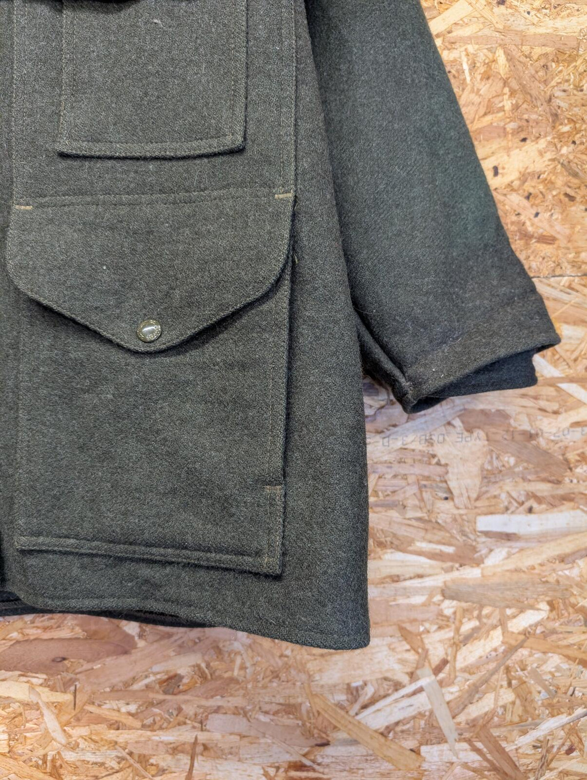 Filson Double Mackinaw Coat Large 42 Wool Jacket Forest Green Made USA Lot 83