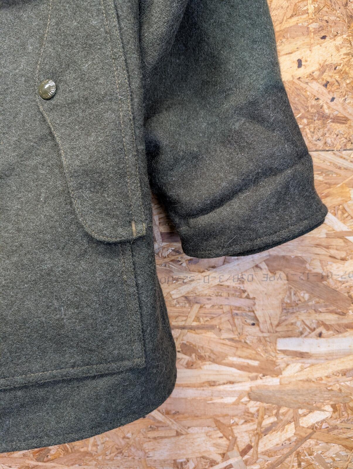 Filson Double Mackinaw Coat Large 42 Wool Jacket Forest Green Made USA Lot 83