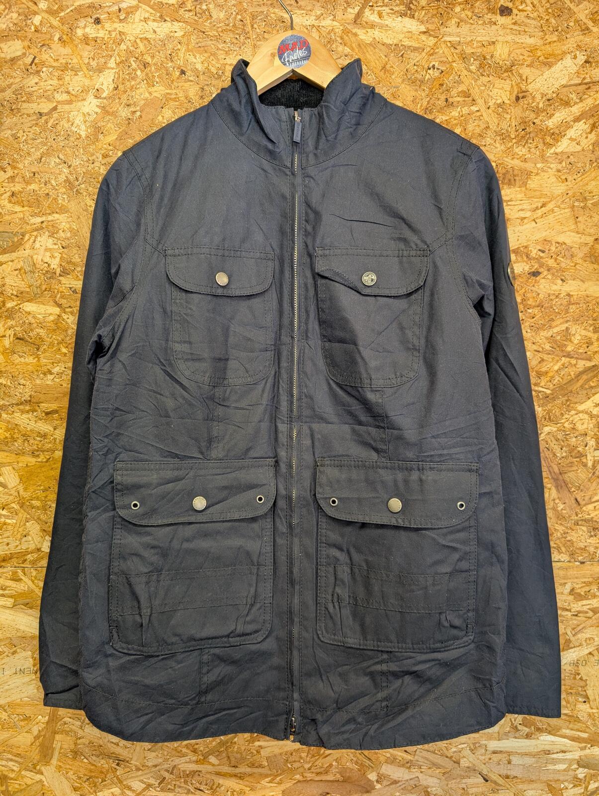 Barbour Filey Waxed Jacket Womens Size 10 Navy Blue Cord Collar South Shields